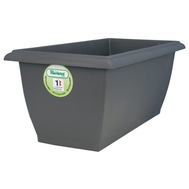RIVIERA Jardiniere Evolution - 80 x 40 x H 32 cm - 64 L - Gris RIVIERA Jardiniere Evolution - 80 x 40 x H 32 cm - 64 L - Gris