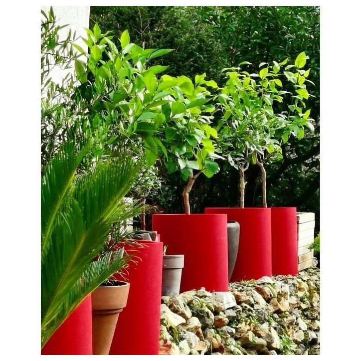 RIVIERA Bac Granit rond - 30 cm - Rouge RIVIERA Bac Granit rond - 30 cm - Rouge