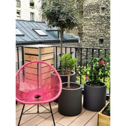 RIVIERA Bac Granit rond - 40 cm - Gris
