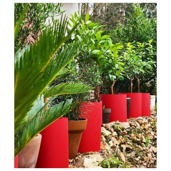 RIVIERA Bac Granit rond - 40 cm - Rouge