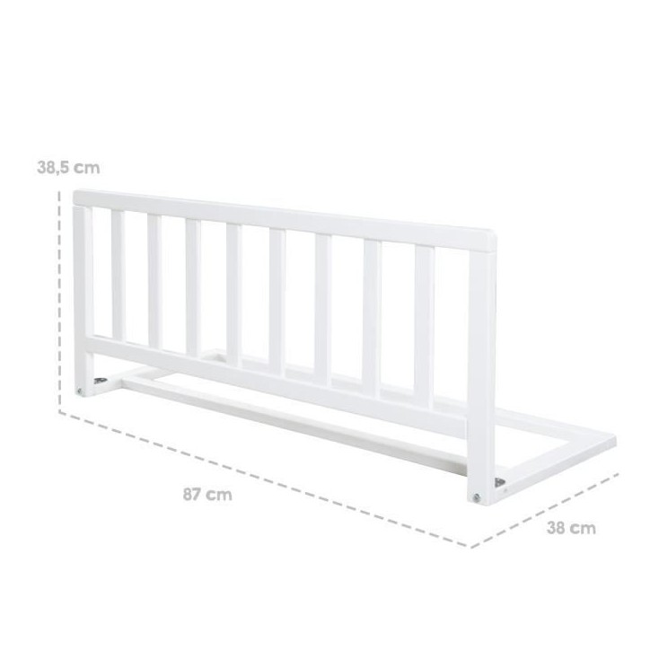 ROBA Barriere de Lit en Bois 90 cm - Protection Anti-Chute Sûre pour Bébés et Enfants - 18 mois a 5 Ans - Montage Facile - Bl ROBA Barriere de Lit en Bois 90 cm - Protection Anti-Chute Sûre pour Bébés et Enfants - 18 mois a 5 Ans - Montage Facile - Bl