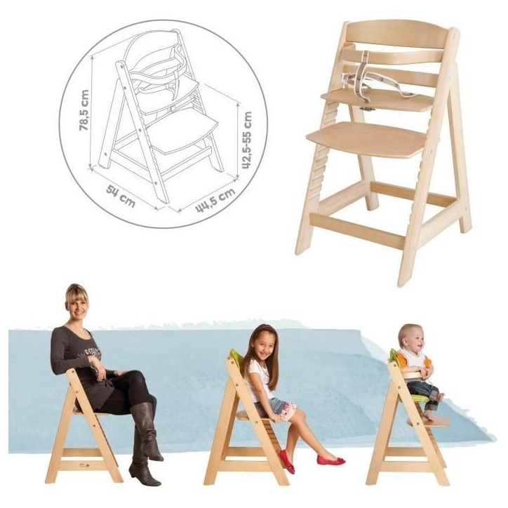 Chaise Haute Évolutive Sit Up III en Bois - ROBA - Réglable en Hauteur - Naturel Chaise Haute Évolutive Sit Up III en Bois - ROBA - Réglable en Hauteur - Naturel