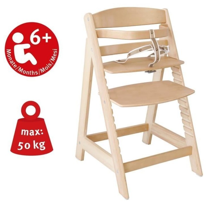 Chaise Haute Évolutive Sit Up III en Bois - ROBA - Réglable en Hauteur - Naturel Chaise Haute Évolutive Sit Up III en Bois - ROBA - Réglable en Hauteur - Naturel