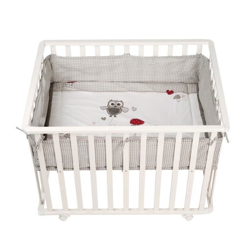 Parc Bébé 100x75 cm + Tapis Adam et Eule Imprimé Chouette + 4 Roues Parc Bébé 100x75 cm + Tapis Adam et Eule Imprimé Chouette + 4 Roues