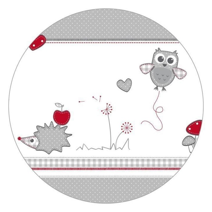 Parc Bébé 100x75 cm + Tapis Adam et Eule Imprimé Chouette + 4 Roues - ROBA - Bois blanc Parc Bébé 100x75 cm + Tapis Adam et Eule Imprimé Chouette + 4 Roues - ROBA - Bois blanc