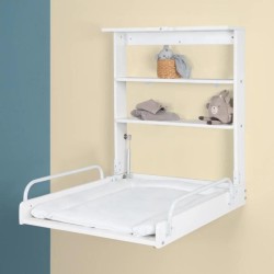 Table a langer murale rabattable - ROBA - Matelas imperméable inclus