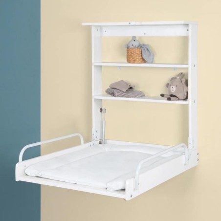 Table a langer murale rabattable - ROBA - Matelas imperméable inclus