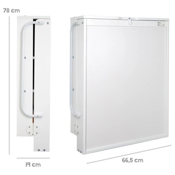 Table a langer murale rabattable - ROBA - Matelas imperméable inclus - 2 Étageres intégrées - Bois Laqué Blanc Table a langer murale rabattable - ROBA - Matelas imperméable inclus - 2 Étageres intégrées - Bois Laqué Blanc