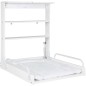 Table a langer murale rabattable - ROBA - Matelas imperméable inclus - 2 Étageres intégrées - Bois Laqué Blanc