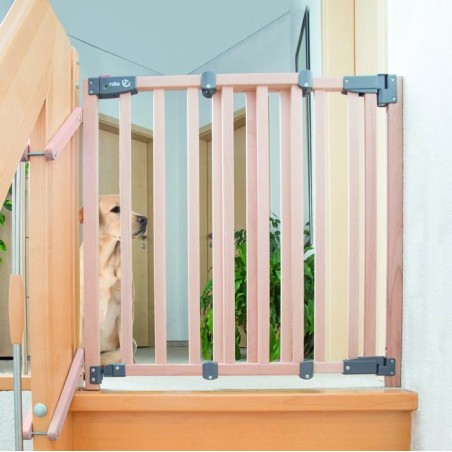 Barriere de Sécurité Bébé pour Escalier Safety Up - ROBA - Largeur de 93.5 a 120.5 cm - Bois Naturel