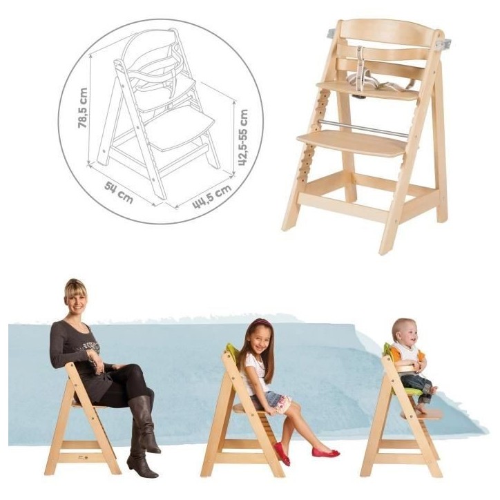 Chaise haute évolutive - ROBA - SIT UP CLICK & FUN - Plateau repas amovible - Hauteur réglable - Jusqu'a 70 Kg - Bois Naturel Chaise haute évolutive - ROBA - SIT UP CLICK & FUN - Plateau repas amovible - Hauteur réglable - Jusqu'a 70 Kg - Bois Naturel