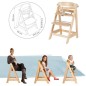 Chaise haute évolutive - ROBA - SIT UP CLICK & FUN - Plateau repas amovible - Hauteur réglable - Jusqu'a 70 Kg - Bois Naturel