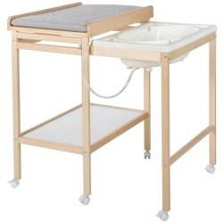 Table a langer avec baignoire coulissante - ROBA - Inclus matelas dep