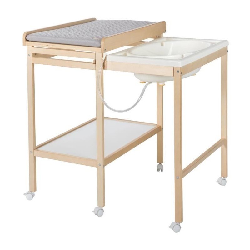 Table a langer avec baignoire coulissante - ROBA - Inclus matelas dep Table a langer avec baignoire coulissante - ROBA - Inclus matelas dep