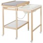 Table a langer avec baignoire coulissante - ROBA - Inclus matelas depérlant Roba style Gris - Tablette de rangement - Bois Natu