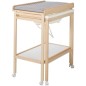 Table a langer avec baignoire coulissante - ROBA - Inclus matelas depérlant Roba style Gris - Tablette de rangement - Bois Natu