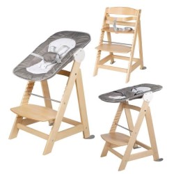 ROBA Chaise Haute Évolutive Born Up 2 en 1 + Transat Inclinable - Ste