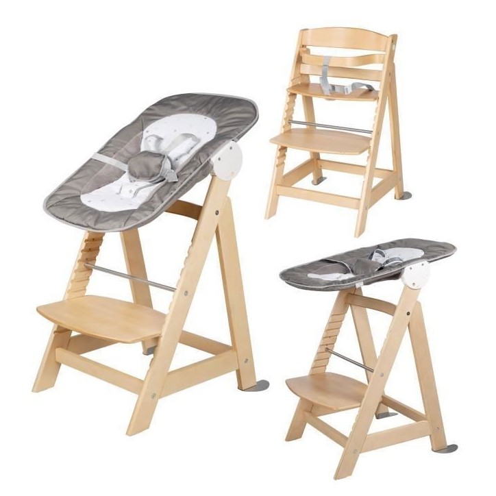 ROBA Chaise Haute Évolutive Born Up 2 en 1 + Transat Inclinable - Sternenzauber - Des la Naissance - Bois Naturel ROBA Chaise Haute Évolutive Born Up 2 en 1 + Transat Inclinable - Sternenzauber - Des la Naissance - Bois Naturel