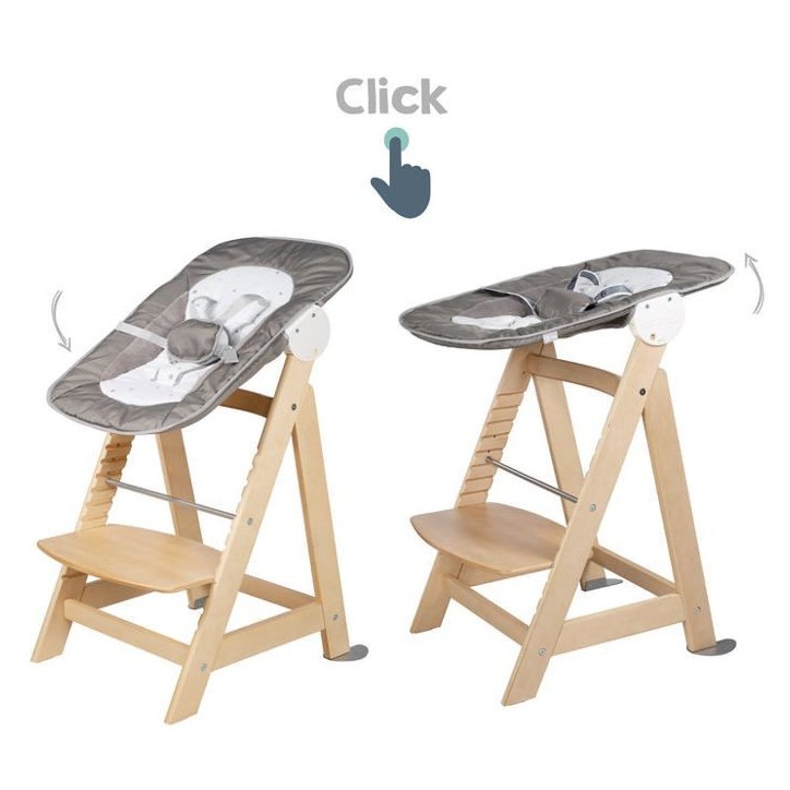 ROBA Chaise Haute Évolutive Born Up 2 en 1 + Transat Inclinable - Sternenzauber - Des la Naissance - Bois Naturel ROBA Chaise Haute Évolutive Born Up 2 en 1 + Transat Inclinable - Sternenzauber - Des la Naissance - Bois Naturel