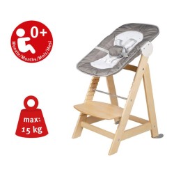 ROBA Chaise Haute Évolutive Born Up 2 en 1 + Transat Inclinable - Ste