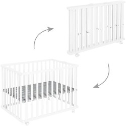 Parc bébé pliable - ROBA - LITTLE STARS - 75 x 100 cm - Réglable en