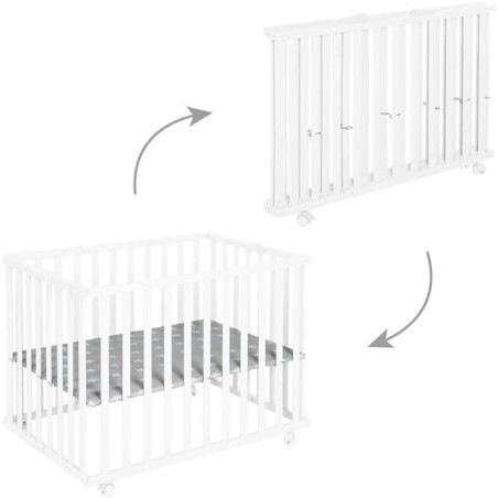Parc bébé pliable - ROBA - LITTLE STARS - 75 x 100 cm - Réglable en