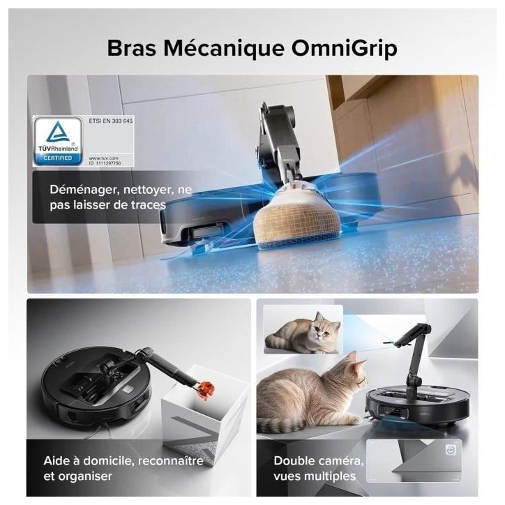 ROBOROCK SAROS Z70 - Aspirateur Robot Laveur - Bras articulé OmniGrip - Puissance 22000 Pa - Conception Ultra Fine ROBOROCK SAROS Z70 - Aspirateur Robot Laveur - Bras articulé OmniGrip - Puissance 22000 Pa - Conception Ultra Fine
