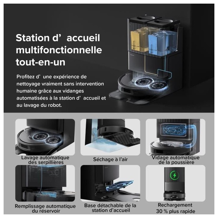ROBOROCK QR 598 - Aspirateur Robot Laveur - 8000 Pa - Station Multifonctionnelle - Anti-enchevetrement ROBOROCK QR 598 - Aspirateur Robot Laveur - 8000 Pa - Station Multifonctionnelle - Anti-enchevetrement