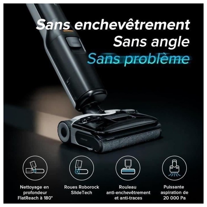 ROBOROCK F25 ACE - Aspirateur Laveur sans Fil - 20 000 Pa - Tout-en-Un pour sols durs - Zéro enchevetrement - Séchage Rapide a