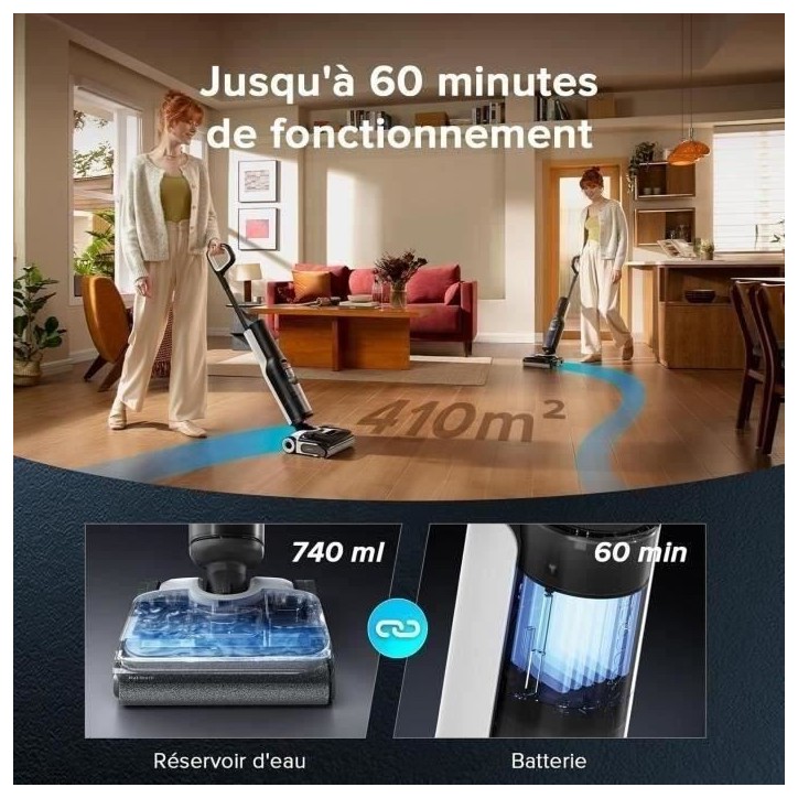 ROBOROCK F25 ACE - Aspirateur Laveur sans Fil - 20 000 Pa - Tout-en-Un pour sols durs - Zéro enchevetrement - Séchage Rapide a