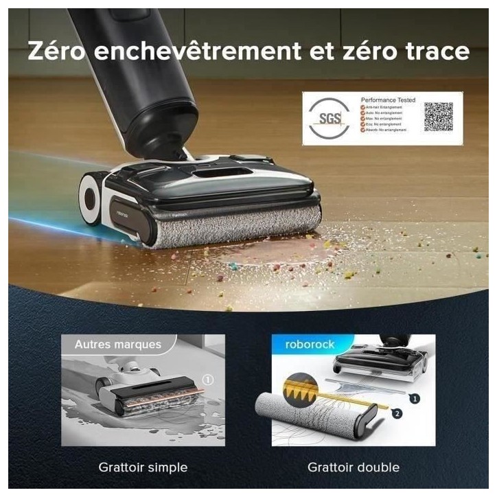 ROBOROCK F25 ACE - Aspirateur Laveur sans Fil - 20 000 Pa - Tout-en-Un pour sols durs - Zéro enchevetrement - Séchage Rapide a