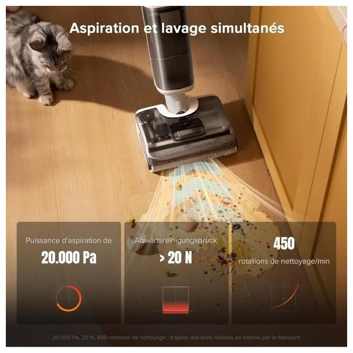 ROBOROCK F25 RT - Aspirateur Balai Laveur - 20000 Pa - Lavage a Chaud a 90 °C - Nettoyage Deux Bords - Auto-Nettoyage a l'eau c ROBOROCK F25 RT - Aspirateur Balai Laveur - 20000 Pa - Lavage a Chaud a 90 °C - Nettoyage Deux Bords - Auto-Nettoyage a l'eau c