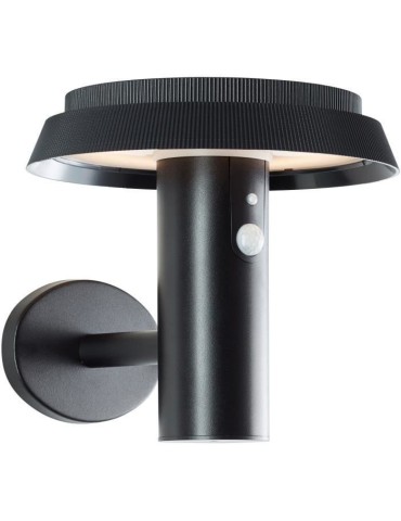 Applique extérieure - BRILLIANT - ALVERO - LED et solaire - Dtecteur de mouvement - Métal et plastique - 4 W - Noir