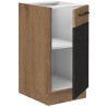 Meuble bas ROCK - Mélaminé décor chene lancelot et gris matera - 1