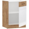 ROCK - Meuble bas - Mélaminé chene Lancelot et Blanc brillant - 60 c