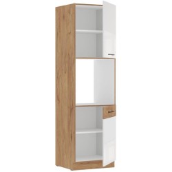 ROCK - Colonne - Mélaminé chene Lancelot et Blanc brillant - 60 cm -