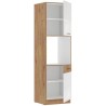 ROCK - Colonne - Mélaminé chene Lancelot et Blanc brillant - 60 cm -