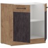Meuble bas ROCK - Mélaminé - Chene Lancelot et gris matera - L 80 x