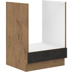Meuble four ROCK - Mélaminé décor chene lancelot et gris matera - L