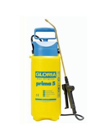 Pulvérisateur a pression - GLORIA - Prima 5 - 5L - Jaune et bleu - Avec lance et buse en laiton
