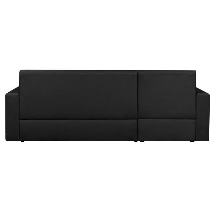 Canapé d'angle réversible convertible 3 places - Simili noir - Contemporain - L 235 x P 85 - 153 cm - ROMAN Canapé d'angle réversible convertible 3 places - Simili noir - Contemporain - L 235 x P 85 - 153 cm - ROMAN