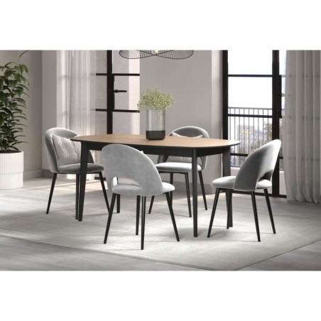 Table a manger - Ronin - Chene - Ovale - En MDF - Contemporain - 8 personnes - 160 x 77 x 90 cm - Trendteam