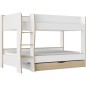 Lits superposés - Tiroir - ROOMY - Blanc / Chene naturel - GAMI