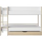 Lits superposés - Tiroir - ROOMY - Blanc / Chene naturel - GAMI