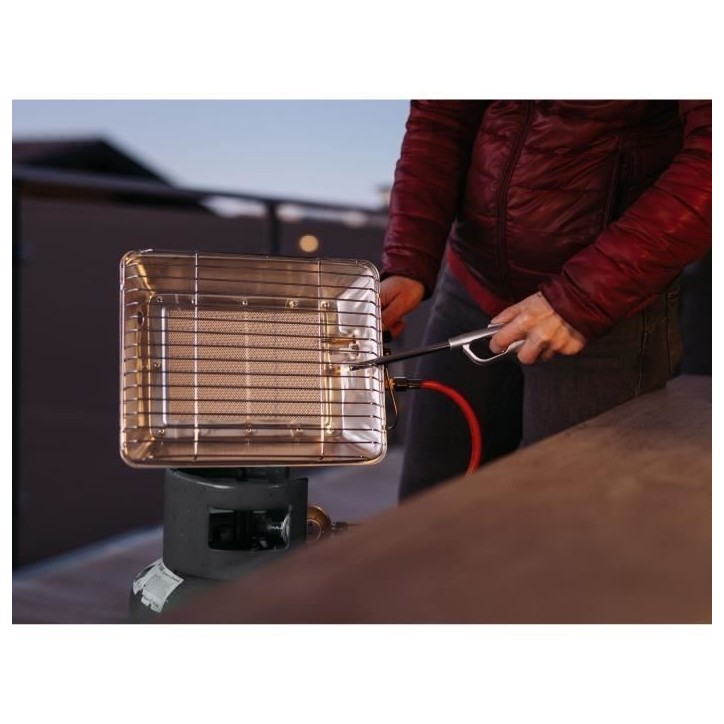 Chauffage infrarouge de chantier - ROTHENBERGER - 4200 W - Avec détendeur et flexible - Bas - Gris Chauffage infrarouge de chantier - ROTHENBERGER - 4200 W - Avec détendeur et flexible - Bas - Gris