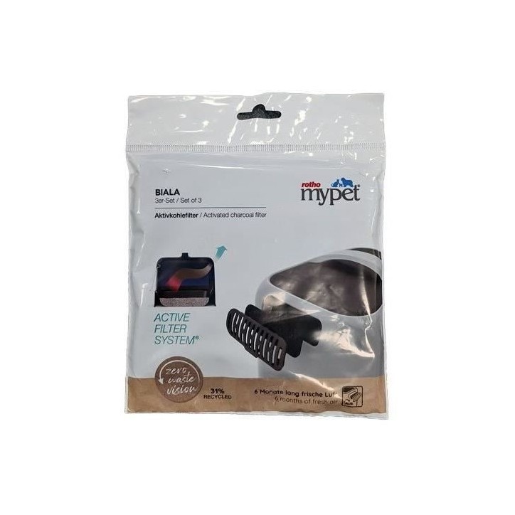 Filtres rechanges pour Maison de Toilette ROTHO MYPET BIALA - Set de 3 filtres