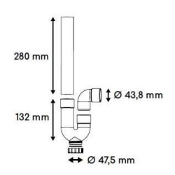 Siphon d'évacuation - ROUSEAU - Sortie horizontale - Ø40 mm - PVC gr