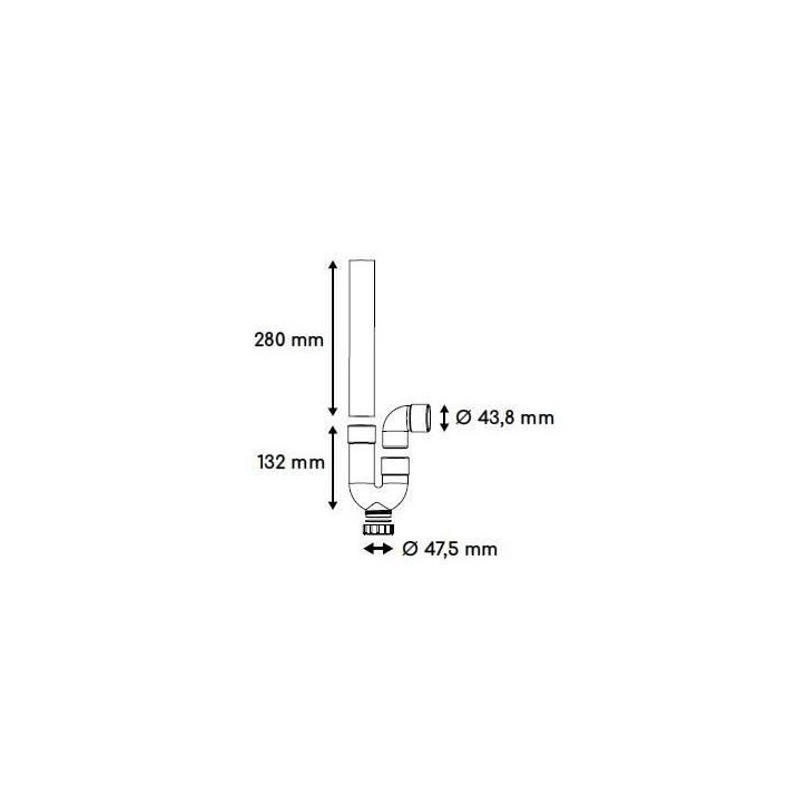 Siphon d'évacuation - ROUSEAU - Sortie horizontale - Ø40 mm - PVC gris - Filetage de 47,5 mm Siphon d'évacuation - ROUSEAU - Sortie horizontale - Ø40 mm - PVC gris - Filetage de 47,5 mm