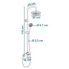 Colonne de douche ROUSSEAU Timaru avec mitigeur mécanique chrome - Te