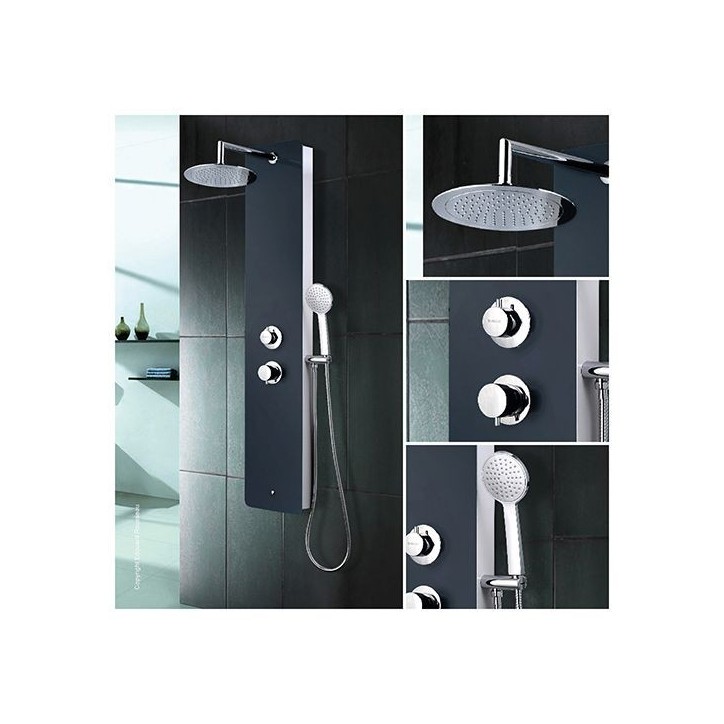 Edouard Rousseau - Colonne de douche avec robinetterie ERIS - Gris Anthracite Edouard Rousseau - Colonne de douche avec robinetterie ERIS - Gris Anthracite